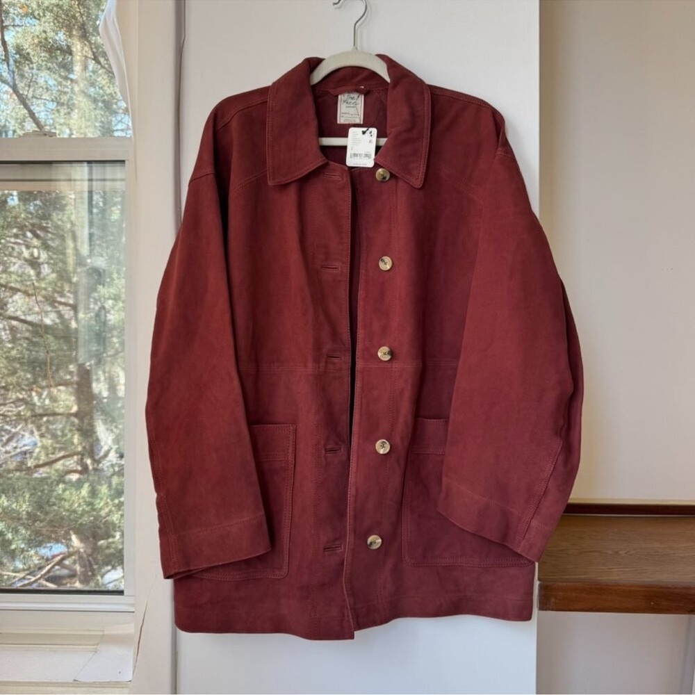 NWT Free People Annalise Suede Jacket We The Free Marsala Red Small - Picture 5 of 14